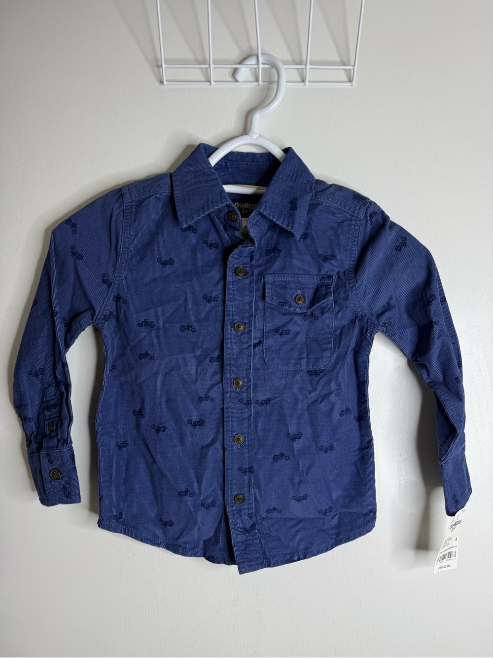 ⭐️5 for $20⭐️ OshKosh B'gosh Navy Button-Down Shirt with Motorbike Print 4